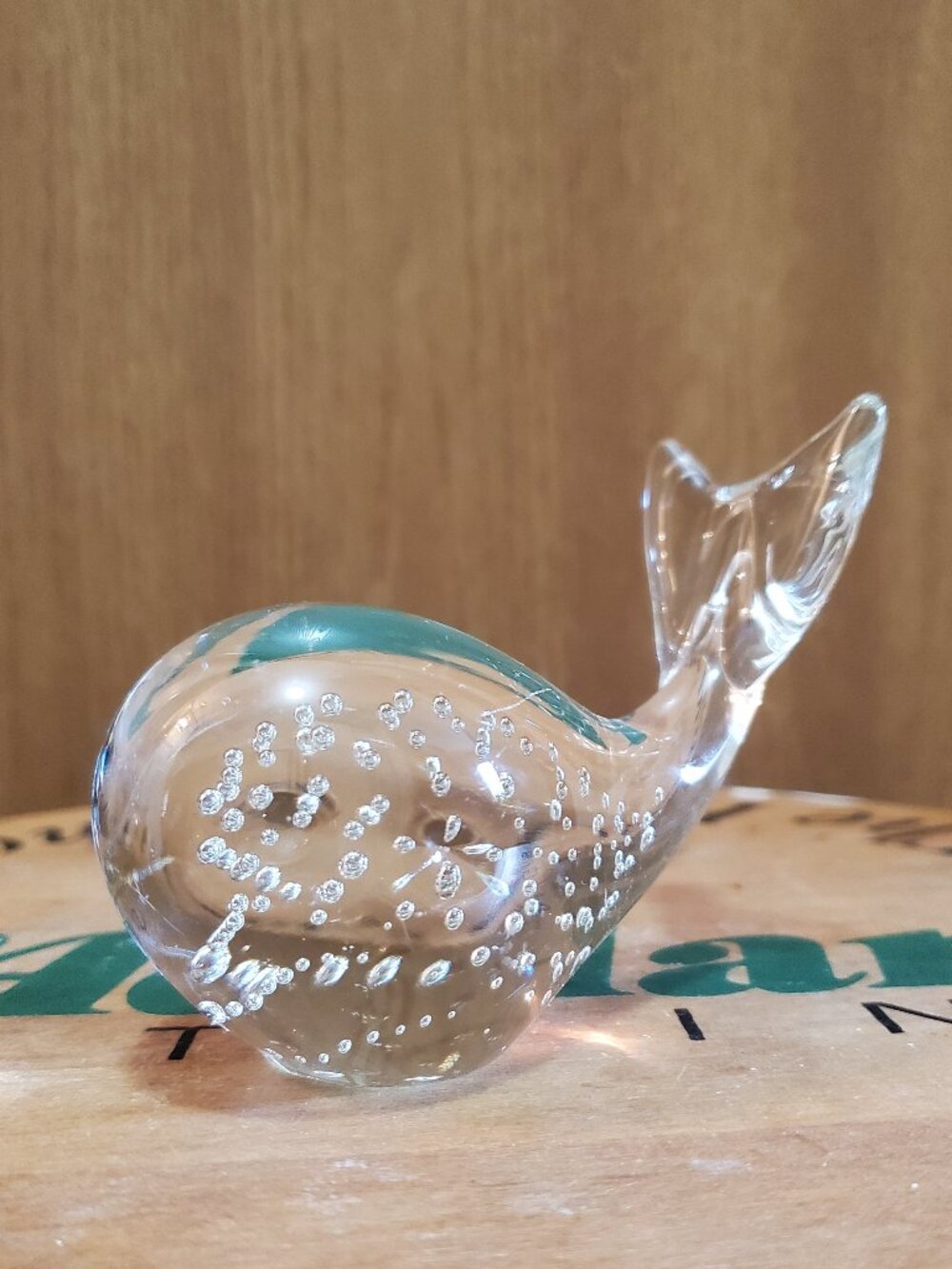 bullicante glass whale paperweight figurine